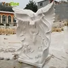 Elegant White Marble Flying Angel with Open Wings for Sale