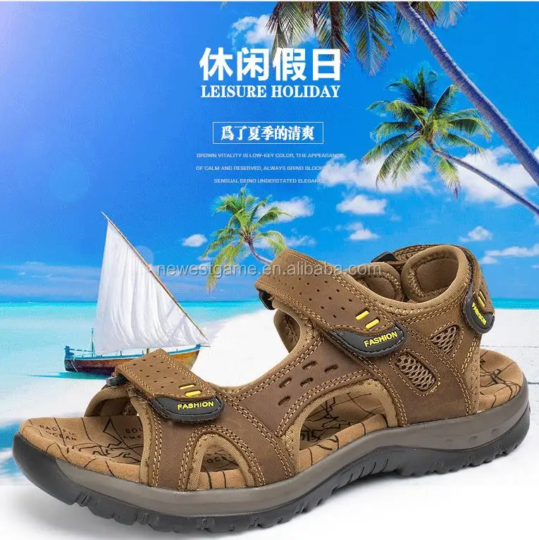 

Retail Hot sale new fashion summer leisure beach genuine leather men's sandals