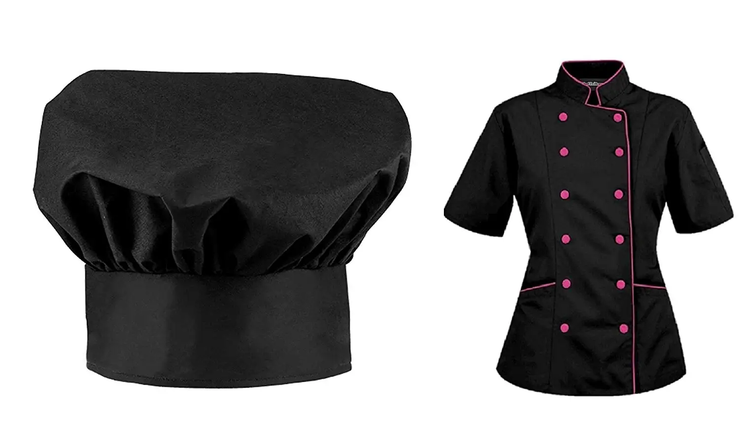 pink chef jacket short sleeve