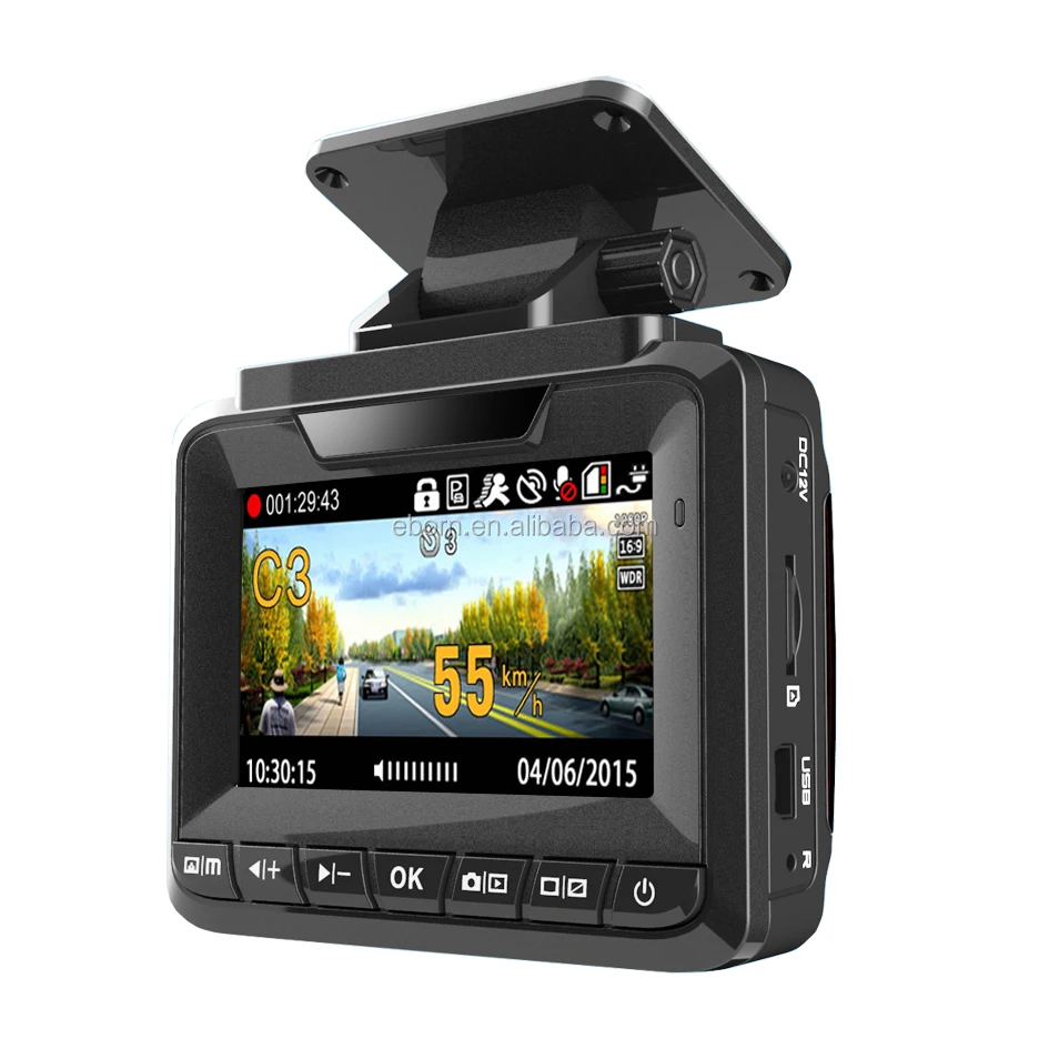 Radar Detector Dash Cam With Built In Gps Russia 3 In 1 Combo Anti Car