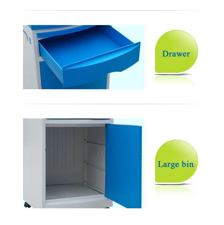48*48*72cm Kangmei Hospital Bedside Table Plastic Medical Bedside Cabinet without wheel