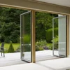 Aluminum sliding door with electric remote control blind inside