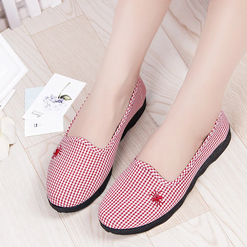 

factory price cheap shoes footwear manufacturer wholesale foldable embroidery shoes women flat, Customized