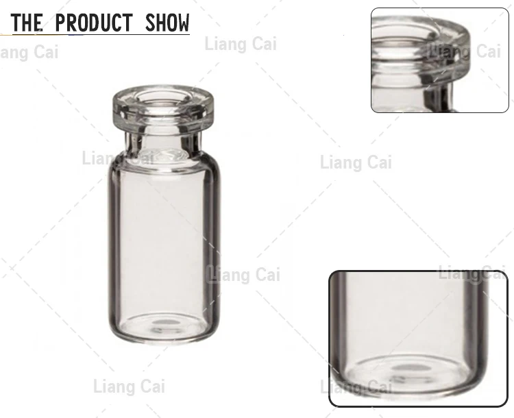 Reversible caps autosampler vial mini tubular amber pharmaceutical glass vials