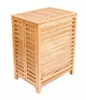 modern and folded bamboo laundry basket hamper for dirty clothes or storage