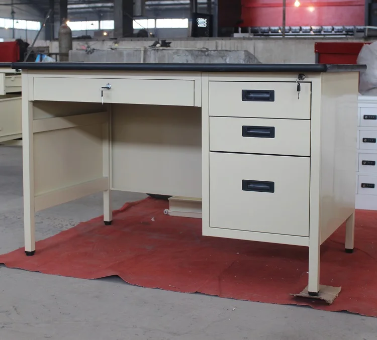 Henan Metal Simple Design 3 Drawers Steel Office Table With Good Prices