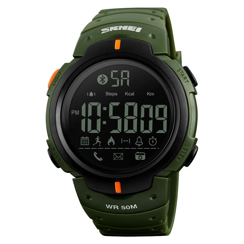

SKMEI Watch Men 1301 Casual Sport Bluetooth Smart Watches Men Wrist Digital Pedometer Silicone Wristwatches Relogio Masculino, 2-color