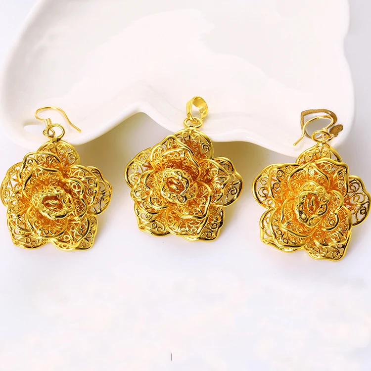 

xuping fine jewelry Newest Style wedding bridal gold plated jewelry set