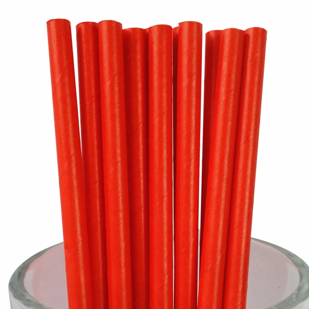 

Hot Selling Plain Red 5mm Paper Drinking Straws, N/a