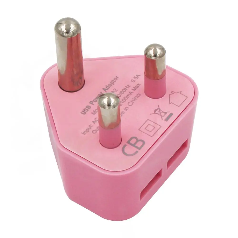 

IEC CB approval white 5V 2.1A dual USB port South Africa USB wall charger adapters