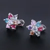 Bling colourful flower dermal anchor top jewelry unique titanium piercing