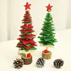 Festival decoration felt green red christmas tree made up of felt stars large and small