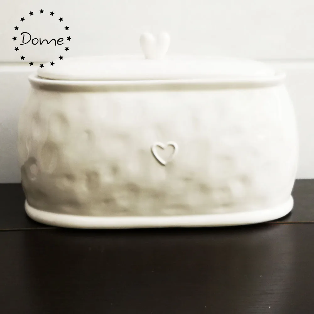 Ceramic Bread Bin Bread Box Home Storage Jar Round Ceramic Oval Shape