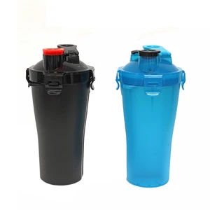 Image of 24oz custom plastic bottle shaker protein dual shaker bottle