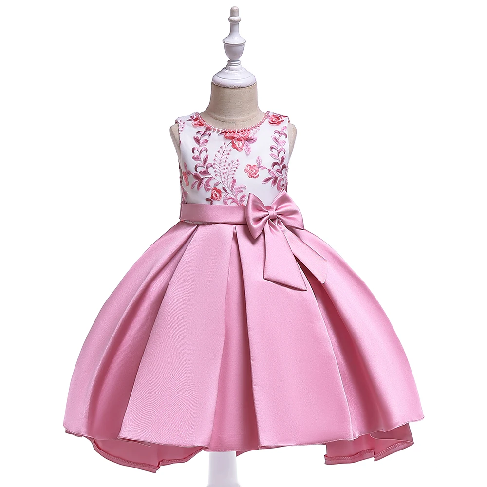 

Wholesale Garment Factory Design Kids Embroidered Frock Girls Tail Party Dress T5087