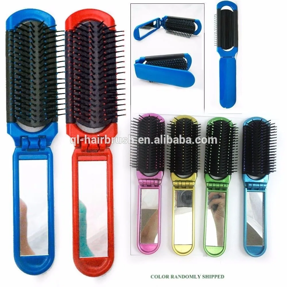 Wholesale Customized Personalized Folding Compact Detangling Hair Brush