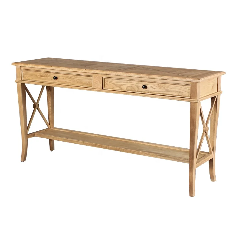 

Popular French style solid oak wood home hotel console table with storage drawers