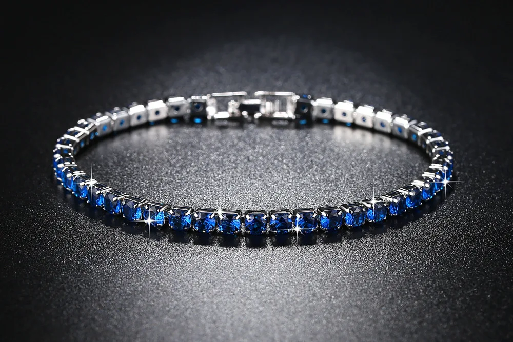 Simple Style 18k White Gold Plated Bracelet Jewelry Lady Luxury Cz Cubic Zircon Austrian Crystal