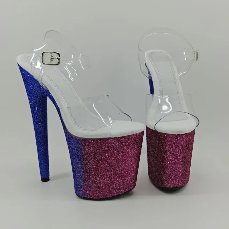 

Leecabe Sexy Stripper Shoes 17cm High-Heeled Shoes Lady Platform Crystal Sandals 7 Inch Sexy Clubbing High Heels