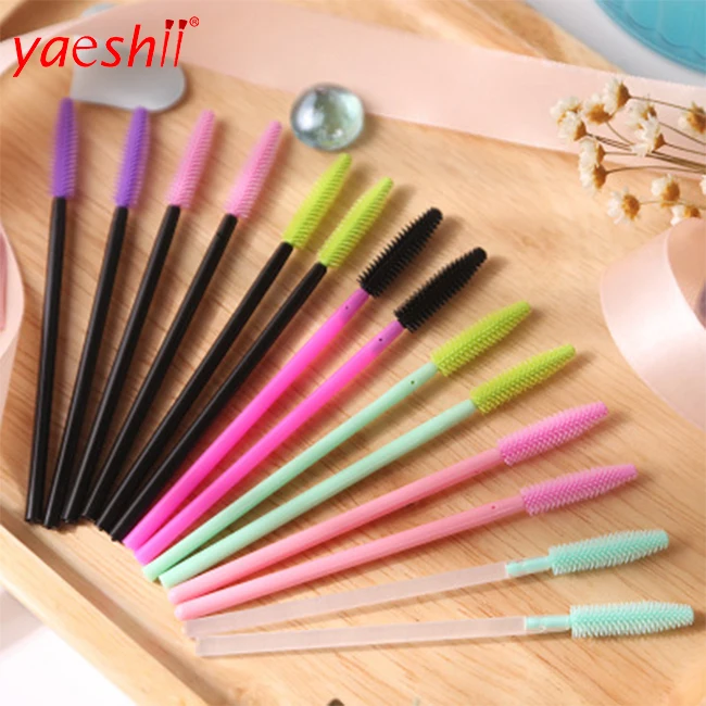 

New Arrival Colorful Silicone Eyelash brush disposable Mascara Brush, Customized color