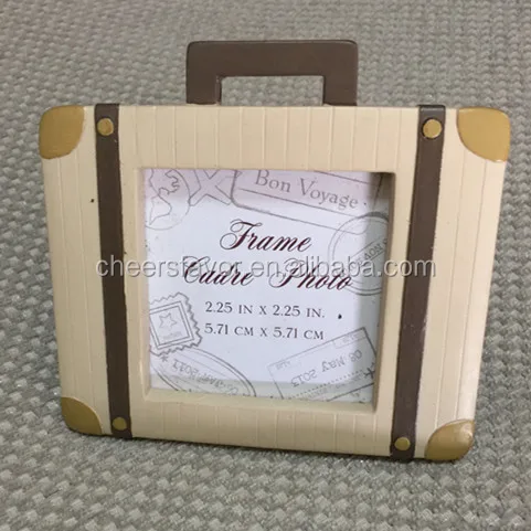 

Free shipping 50pcs/lot "Let the Journey Begin" Vintage Suitcase Photo Frame Place Card Holders, Yellow