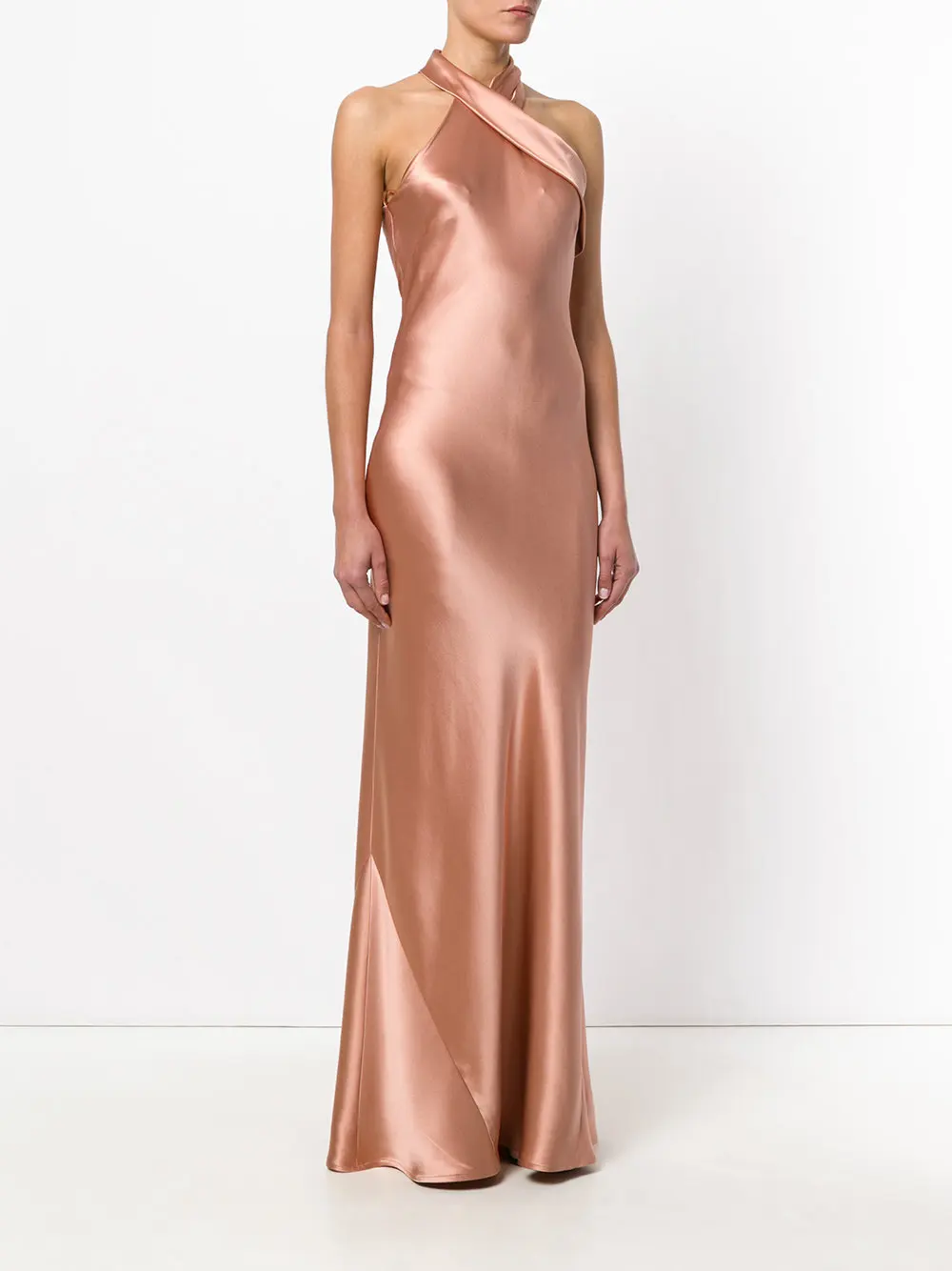 satin maxi evening dress