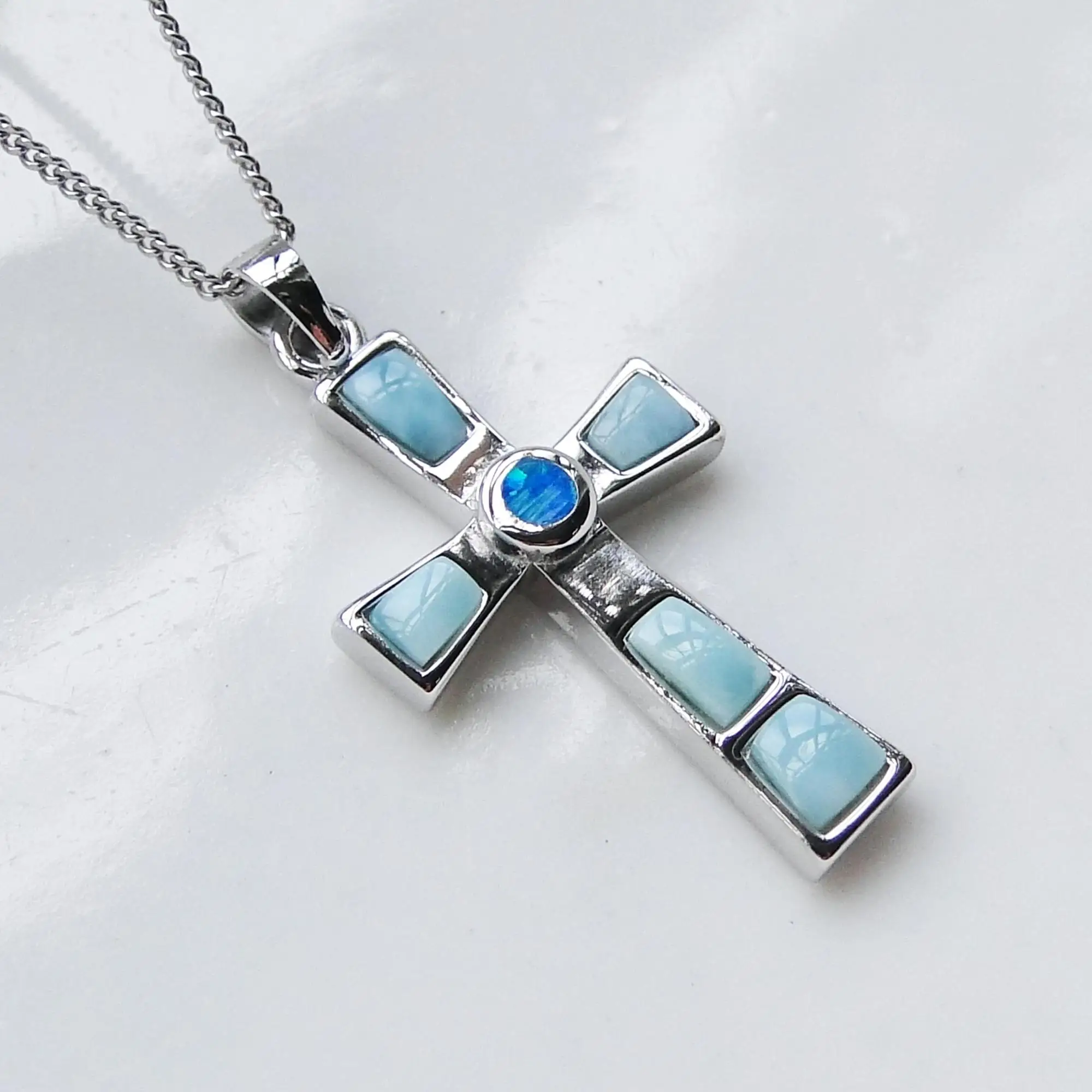 Sterling Silver Jewelry Pendants & Charms 15 mm 24 mm Created Blue Opal Inlay Tortoise Pendant 