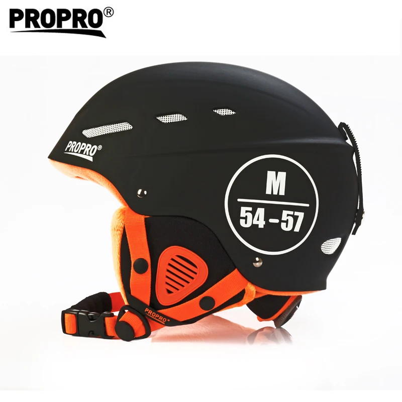 

PROPRO Newest Design ABS Shell multi-functional Snow Sports Ski Helmet head guard, Black, white,blue and purple