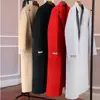 Korean style wool long coat suit collar 2016 autumn winter new fashion women