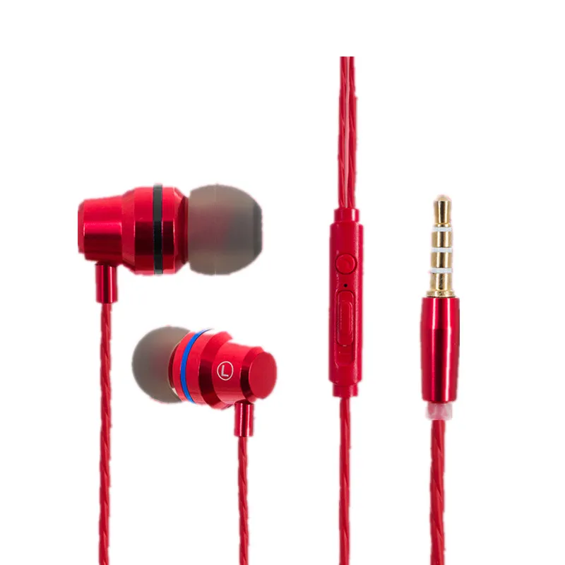 

2019 wired stereo earphone in ear universal headphone super bass earbuds with mic, Black/ silver/ gold/rose gold/red/ customized