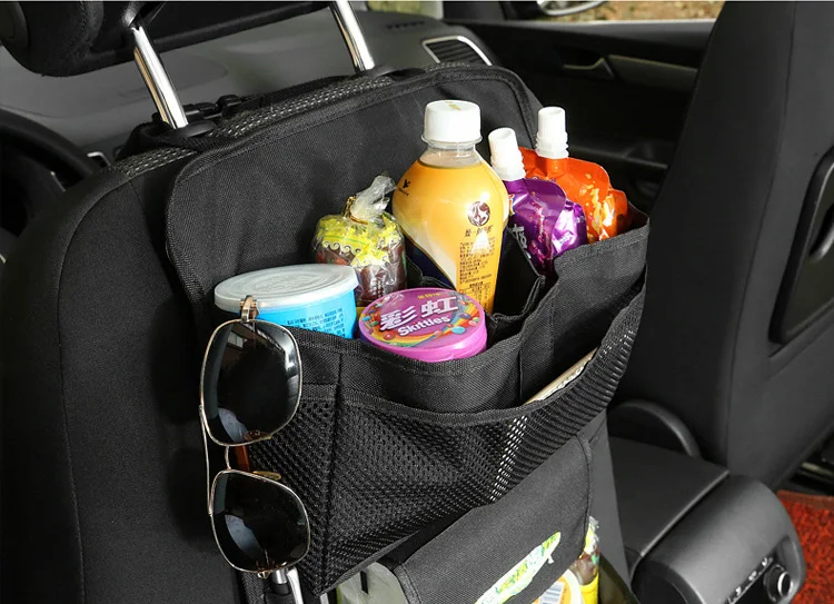 Super quality universal car travel storage bag auto seat back organizer for snacks