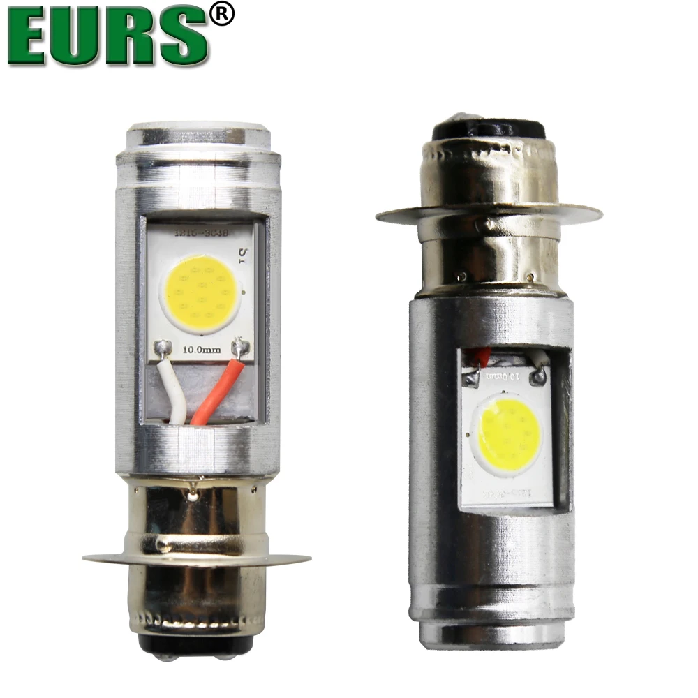 

EURS 1PCS Motorcycle Headlight P15D H6M H610W 16SMD 1500W LED Super Bright COB LED head Lights