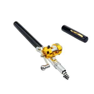 Factory Outlet Hot sale 1m portable glass telescopic pocket mini pen fishing rod with metal reel Portable ice fishing rod