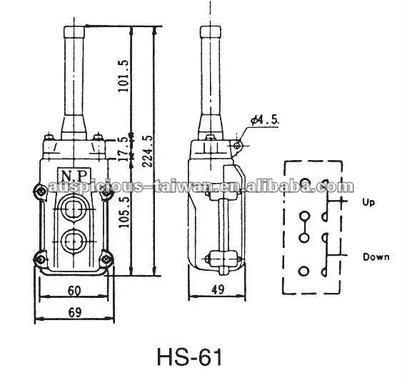 HS-61 Indirect Operation Hoist Waterproof Push Button Pendant Switch