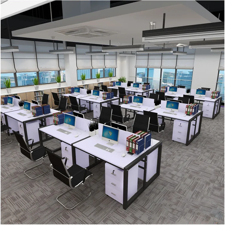 Modern minimalist stylish office furniture 2 4 6 seat work station