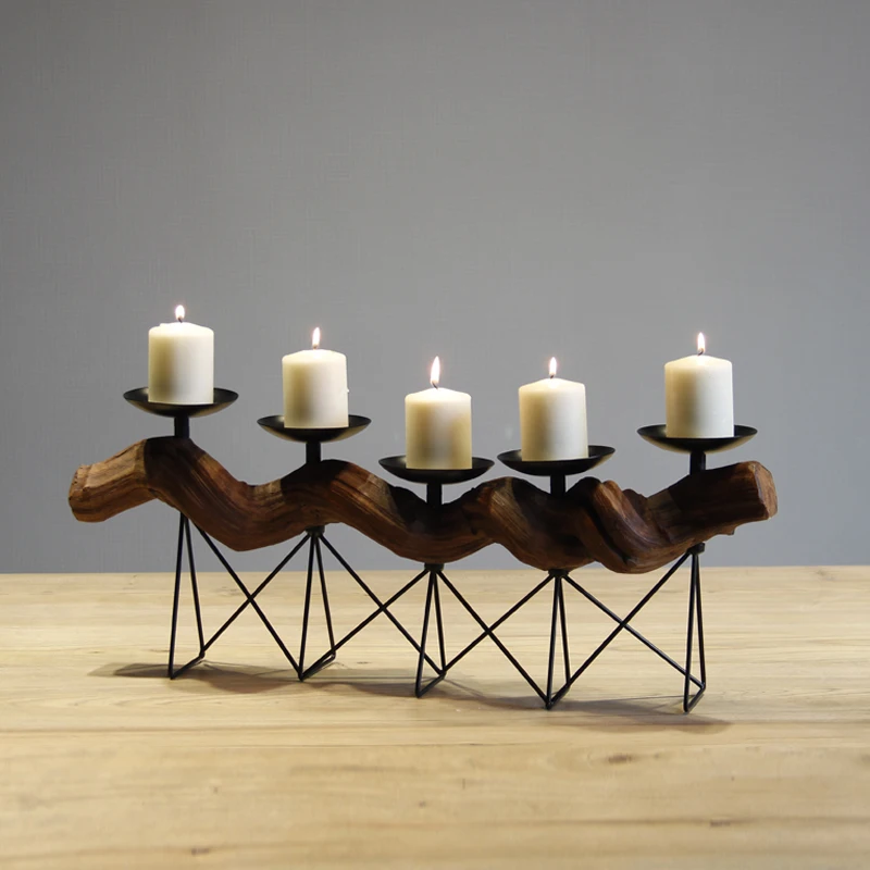 Nuevo diseño artesanal mano alambre de metal navidad candelabros ...