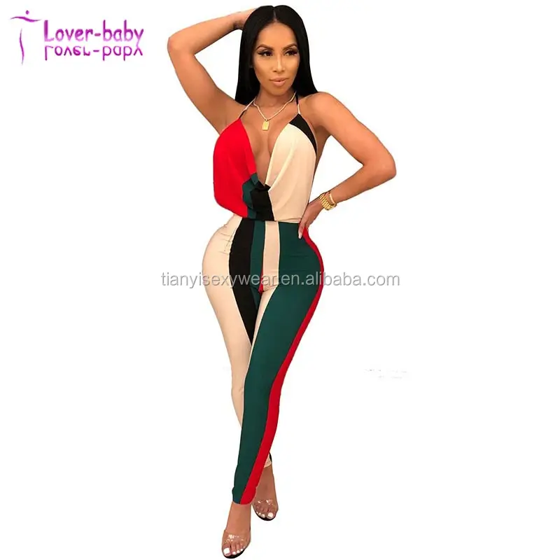 

Halter Backless Women Sexy Jumpsuit in V-Neck, N/a