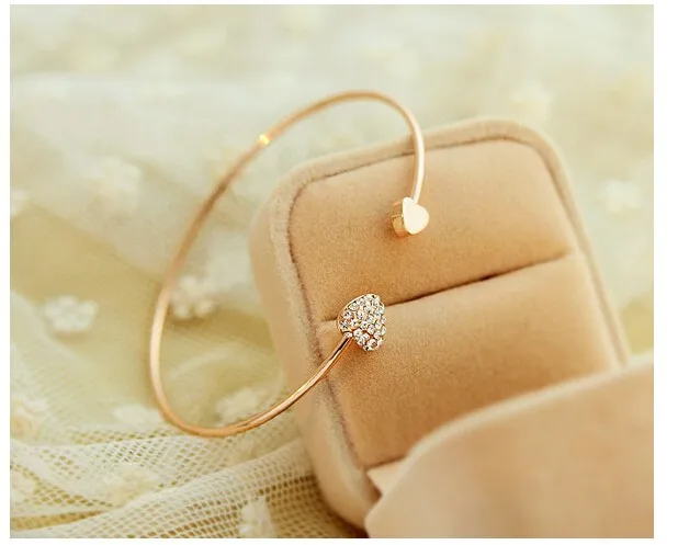 

Best price bangles & heart bracelet crystal love opening gold plated bracelet crystal bracelets 500pcs, N/a