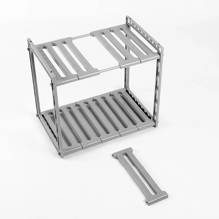 
saving space Adjustable length plastic under the sink storage shelf 