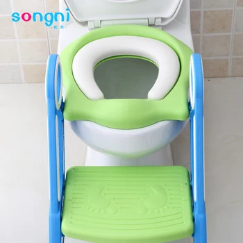 Useful Safe Kid Baby Toilet Seat Convenience Folding Ladder Toilet Eco