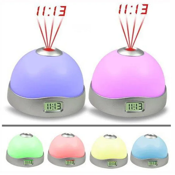 Free Shipping Starry Digital Magic LED Projection Alarm Clock Night Light Color Changing E5M1