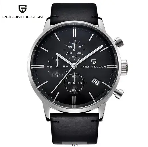 

PAGANI DESIGN 2720K Top Brand Luxury Leather Strap Clock Simple Chronograph Waterproof Sport Military Quartz Men Watches, 4 colors to choose