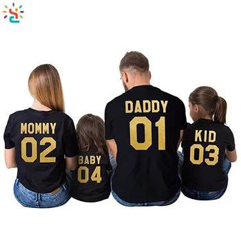 Custom Family Matching Clothing T-shirt Mommy And Daddy Short Sleeve T ...