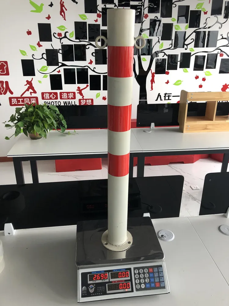 With ring iron warning column metal delineators bollard steel warning post