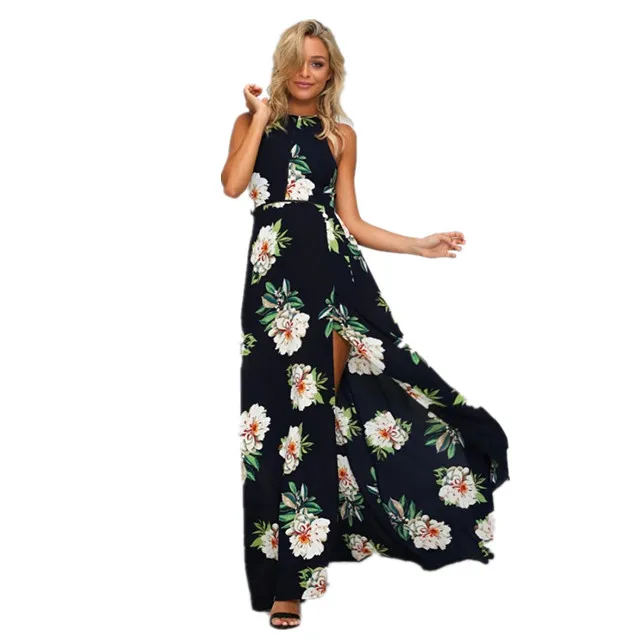 

D6110 New Fashion Women Sexy Maxi Backless Summer Beach Dress, White/khaki/dark blue