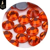 Yiwu Rhinestone Manufacturer DIY Jewelry Hair Clips Flatback Hyacinth Orange Iron On Strass Decoration Crystal Rhinestone