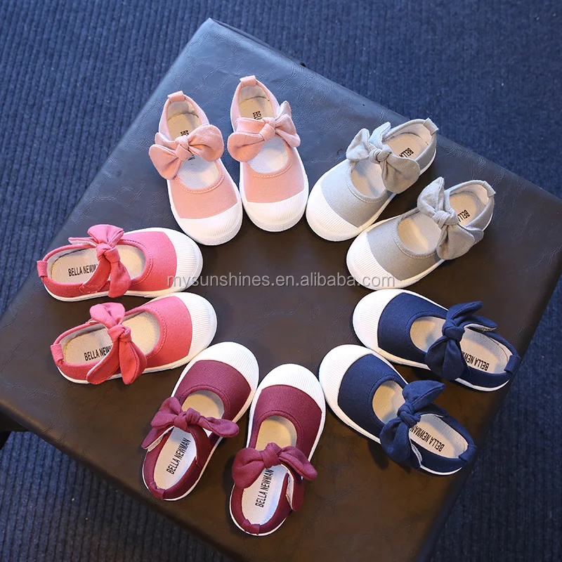 

Size 21-30 Summer Style Children Girls Shoes Cute Bowknot Princess Girls Canvas Shoes 2019 Candy Color Canvas Shoes Kids, 5 colors