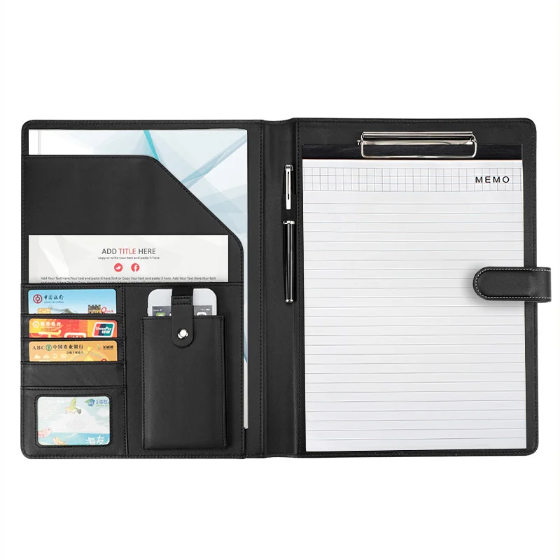 Multifunctional Folder A4 Leather Stationery Office Contract Clipboard ...