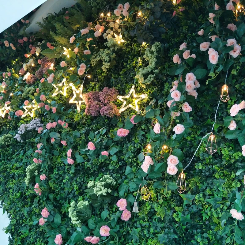 
UV Protected Greenery Leaves Fence Privacy Panels Screen Plastic Artificial Boxwood Panel for Decoration with Flowers 