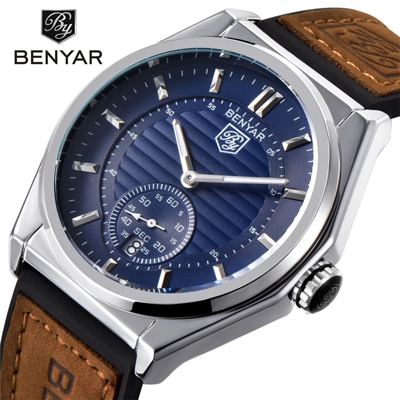 

BENYAR Fashion Sport Quartz Top Brand Luxury Leather Business Waterproof Mens Watches, N/a